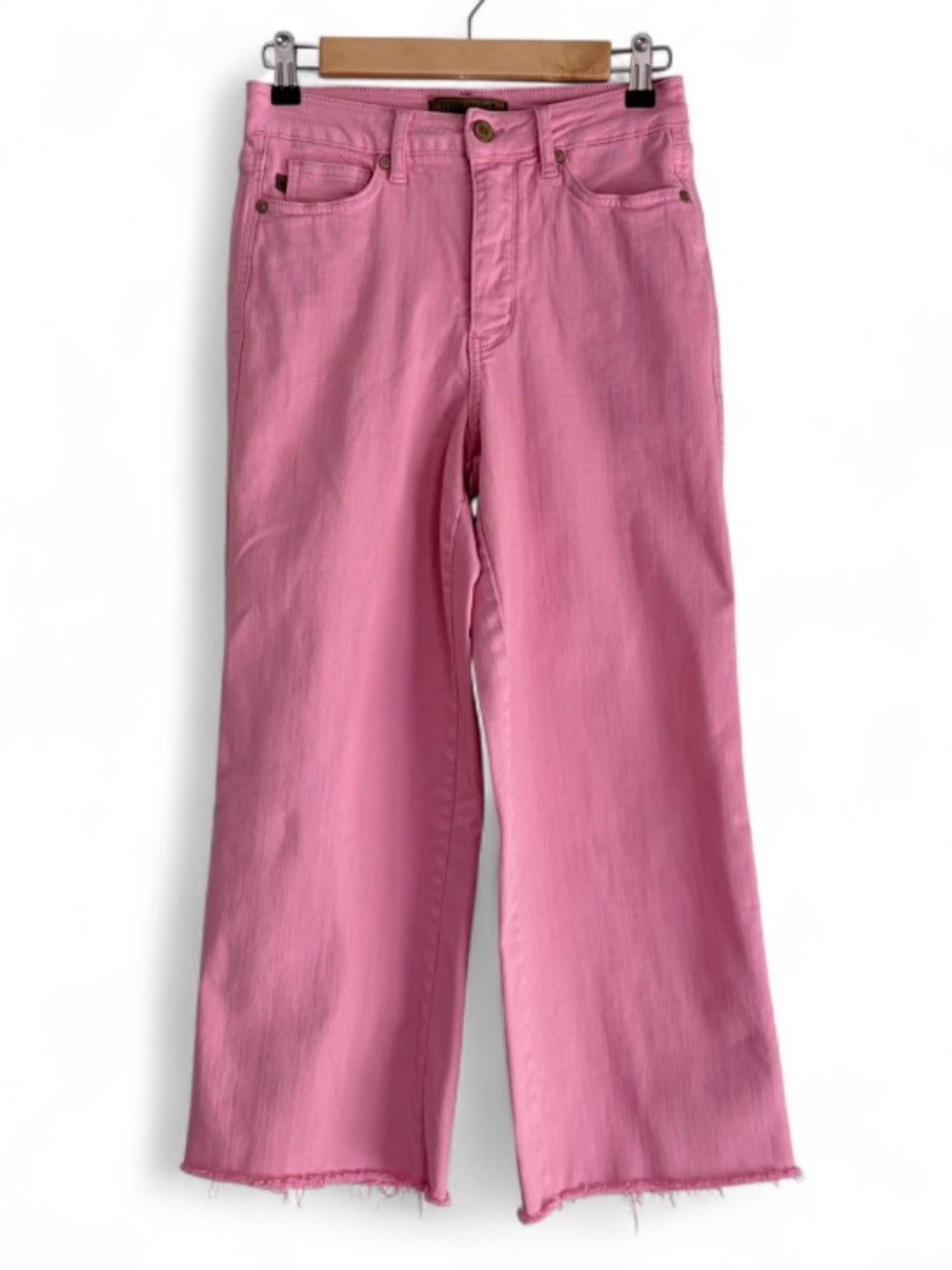 Judy Blue Pink Wide Leg Ankle Jeans Size 5/27